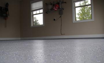 Standard matte epoxy flooring in residential garage